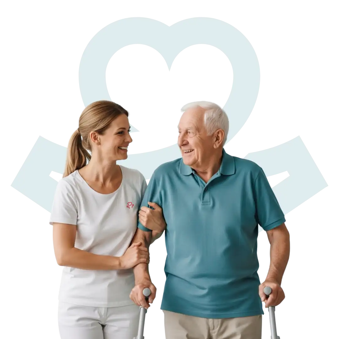 Daheim-Pflegedienst-Image-10 Daheim Pflegedienst - Pflegerin unterstützt Pflegebedürftige Person