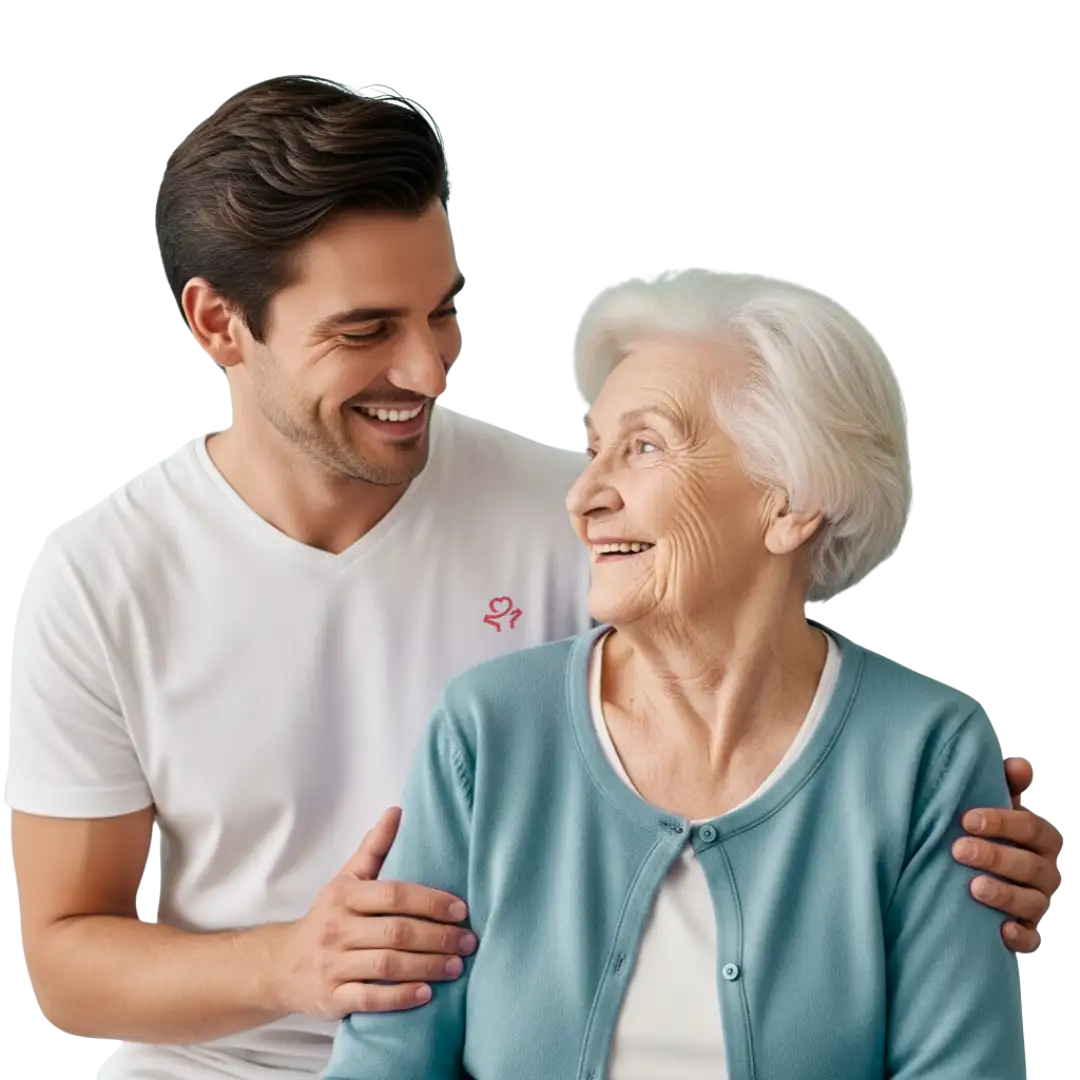 Daheim-Pflegedienst-Image-12 Daheim Pflegedienst - Pflegerin unterstützt Pflegebedürftige Person