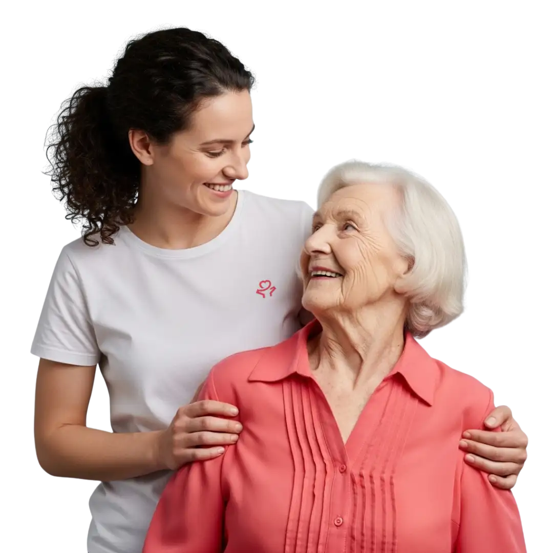 Daheim-Pflegedienst-Image-29 Daheim Pflegedienst - Pflegerin hilft älterer Dame